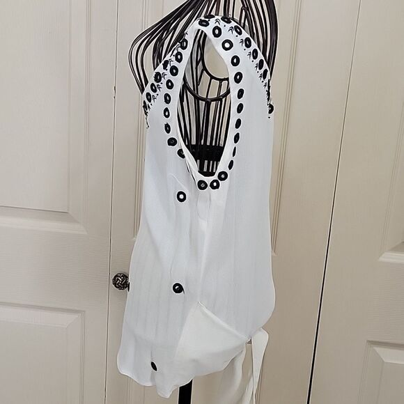 Anthropologie Leif Notes Label Cream Sleeveless Blouse   Size 0 - Picture 4 of 5